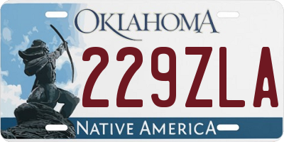 OK license plate 229ZLA