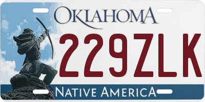 OK license plate 229ZLK