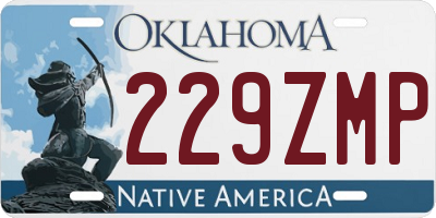 OK license plate 229ZMP