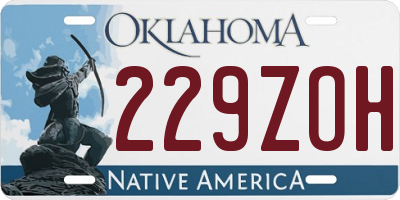 OK license plate 229ZOH