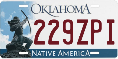 OK license plate 229ZPI