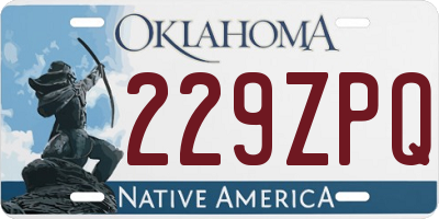 OK license plate 229ZPQ