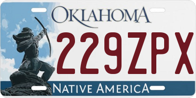 OK license plate 229ZPX
