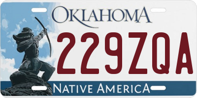OK license plate 229ZQA