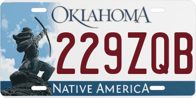 OK license plate 229ZQB