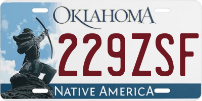 OK license plate 229ZSF