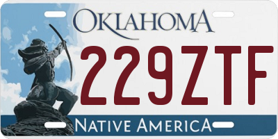 OK license plate 229ZTF