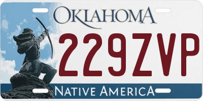 OK license plate 229ZVP