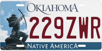 OK license plate 229ZWR