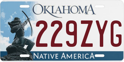 OK license plate 229ZYG