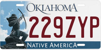 OK license plate 229ZYP