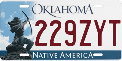 OK license plate 229ZYT