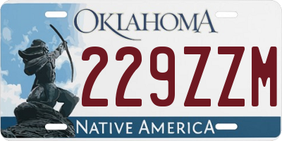 OK license plate 229ZZM