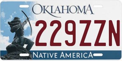 OK license plate 229ZZN