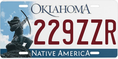 OK license plate 229ZZR