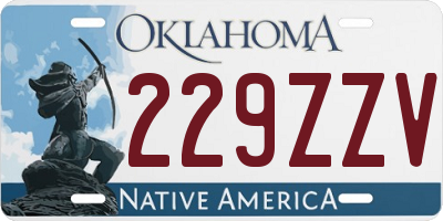 OK license plate 229ZZV