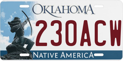 OK license plate 230ACW