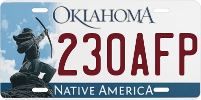 OK license plate 230AFP