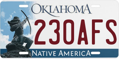 OK license plate 230AFS