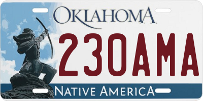 OK license plate 230AMA
