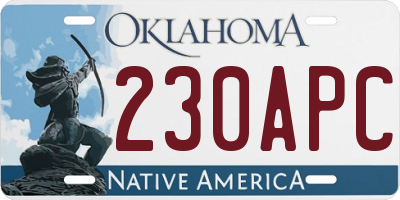 OK license plate 230APC