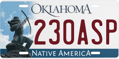 OK license plate 230ASP