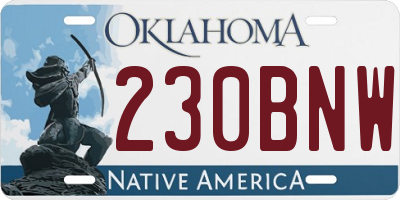 OK license plate 230BNW