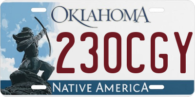 OK license plate 230CGY