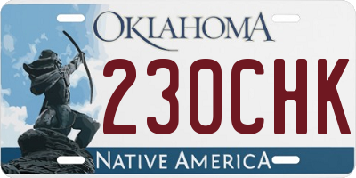 OK license plate 230CHK