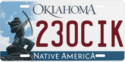 OK license plate 230CIK