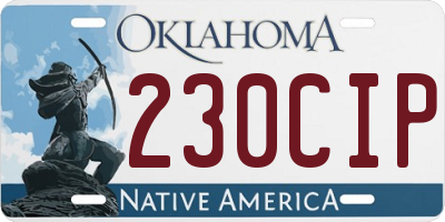 OK license plate 230CIP