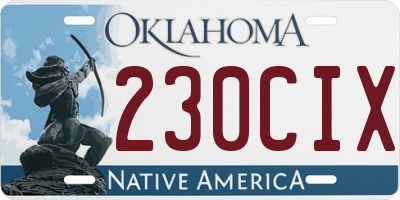 OK license plate 230CIX