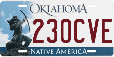 OK license plate 230CVE
