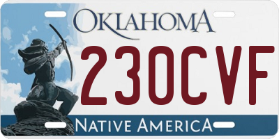 OK license plate 230CVF
