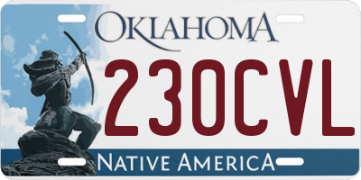 OK license plate 230CVL