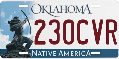 OK license plate 230CVR