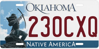 OK license plate 230CXQ
