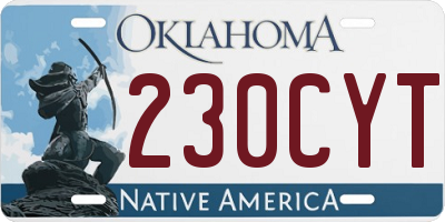OK license plate 230CYT