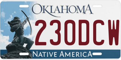 OK license plate 230DCW