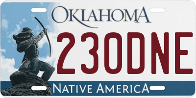 OK license plate 230DNE