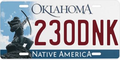 OK license plate 230DNK