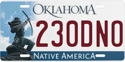 OK license plate 230DNO