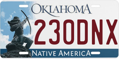 OK license plate 230DNX