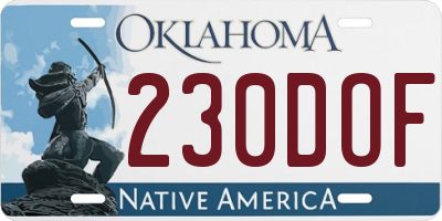 OK license plate 230DOF