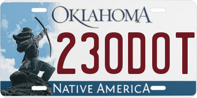 OK license plate 230DOT