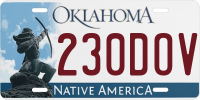 OK license plate 230DOV