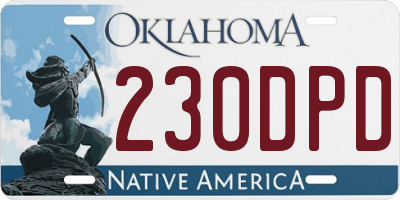 OK license plate 230DPD