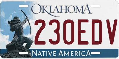 OK license plate 230EDV