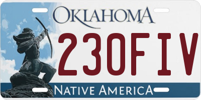 OK license plate 230FIV