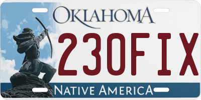 OK license plate 230FIX